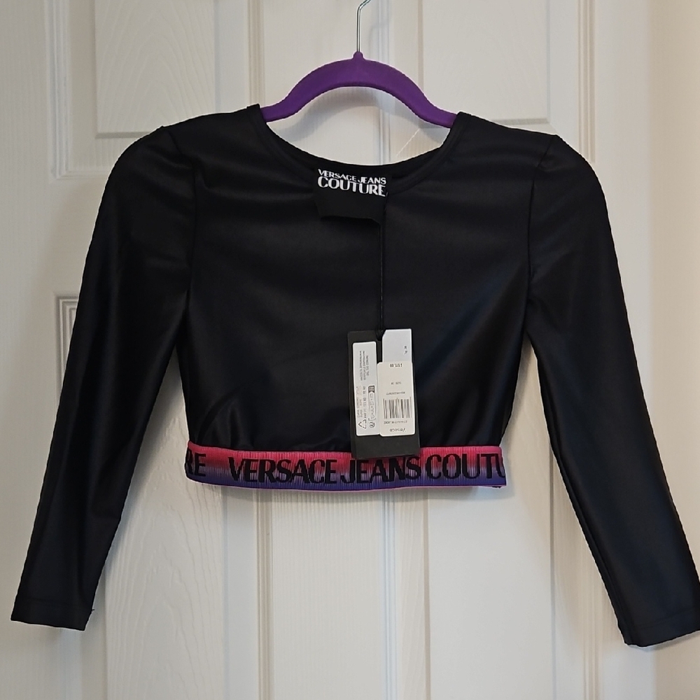 Versace Jeans Collection Black Crop Top